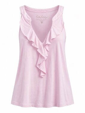 Lilly Pulitzer Light Pink Ruffle Tank Top – Size Small